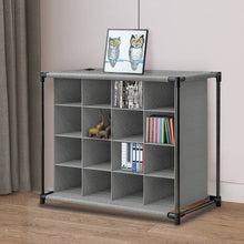 Load image into Gallery viewer, 4 Tiers 16-Pair Non-woven Grid Shoes Rack Grey Cubes Storage Shelf Rack Organizers
