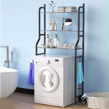 Load image into Gallery viewer, 3 Tiers Metal Bathroom Organizer Over Toilet Rack Storage Shelves Black
