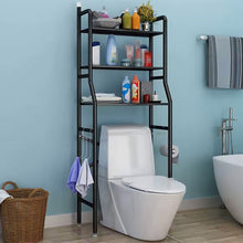 Load image into Gallery viewer, 3 Tiers Metal Bathroom Organizer Over Toilet Rack Storage Shelves Black
