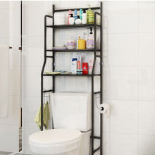 Load image into Gallery viewer, 3 Tiers Metal Bathroom Organizer Over Toilet Rack Storage Shelves Shower Caddies Living and Home Black 
