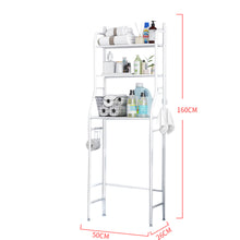 Load image into Gallery viewer, 3 Tiers Metal Bathroom Organizer Over Toilet Rack Storage Shelves White
