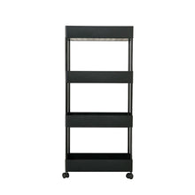 Load image into Gallery viewer, Shelf Trolley Cart Storage Rack for Kitchen Bathroom Kitchen Trolleys Living and Home 4-Tier Black 
