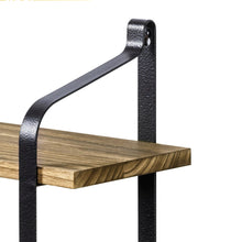 Load image into Gallery viewer, 2 Tiers Industrial Style Wall Mounted Metal Wire Wooden Floating Shelf Storage Display Rack Tidy Organizer
