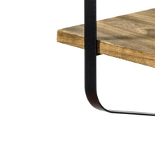 Load image into Gallery viewer, 2 Tiers Industrial Style Wall Mounted Metal Wire Wooden Floating Shelf Storage Display Rack Tidy Organizer
