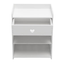 Load image into Gallery viewer, Hollow Carved Flower Pattern Side Table Nightstand with Drawer for Bedroom
