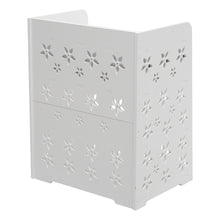 Load image into Gallery viewer, Hollow Carved Flower Pattern Side Table Nightstand with Drawer for Bedroom
