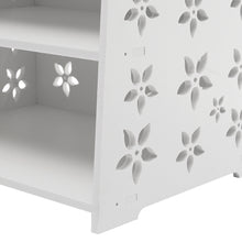 Load image into Gallery viewer, Hollow Carved Flower Pattern Side Table Nightstand with Drawer for Bedroom
