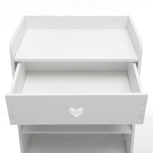 Load image into Gallery viewer, Hollow Carved Flower Pattern Side Table Nightstand with Drawer for Bedroom
