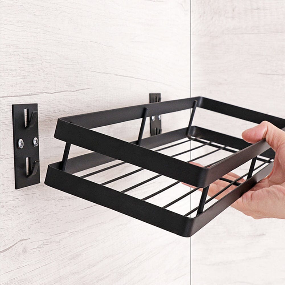 Bathroom Black Wall Mounted Organizer Spice Rack Storage Rack – sorangLtd