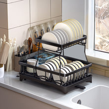 Load image into Gallery viewer, Steel Dish Rack with Utensil and Glass Holder
