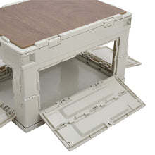 Load image into Gallery viewer, 60L Foldable Camping Storage Box with Wooden Lid
