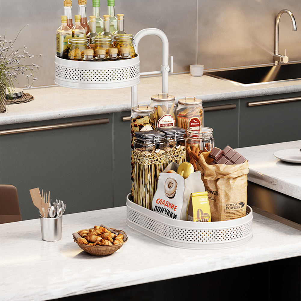 Kitchen Rotating Spice Rack Desktop Storage Shelf