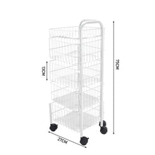 Load image into Gallery viewer, White Iron Wire Multi-Layer Rotating Trolley Rack for Kitchen
