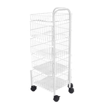 Load image into Gallery viewer, White Iron Wire Multi-Layer Rotating Trolley Rack for Kitchen
