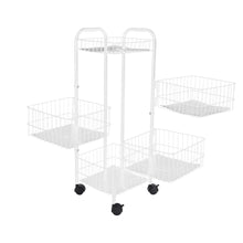 Load image into Gallery viewer, White Iron Wire Multi-Layer Rotating Trolley Rack for Kitchen
