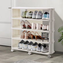 Load image into Gallery viewer, 5-Tier Cream White Rolling Shoe Rack
