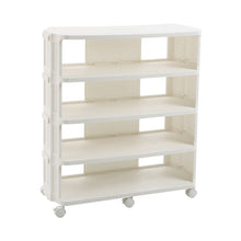 Load image into Gallery viewer, 5-Tier Cream White Rolling Shoe Rack
