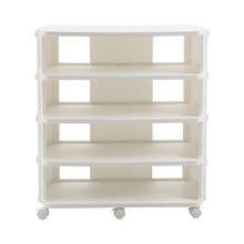 Load image into Gallery viewer, 5-Tier Cream White Rolling Shoe Rack
