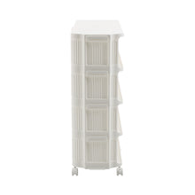 Load image into Gallery viewer, 5-Tier Cream White Rolling Shoe Rack
