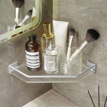 Load image into Gallery viewer, Bathroom Acrylic Corner Shelf Adhesive Shower Shelf Shower Caddies Living and Home 
