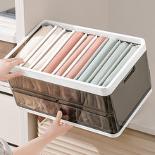 Load image into Gallery viewer, Folding Clothes Organiser Wardrobe Drawer Storage Box with Dividers
