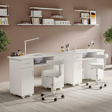 Load image into Gallery viewer, 120cm Wide Wheeled Manicure Table with Electric Dust Extractor Dressing Tables Living and Home 
