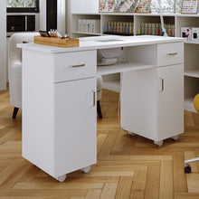 Load image into Gallery viewer, 120cm Wide Wheeled Manicure Table with Electric Dust Extractor Dressing Tables Living and Home 
