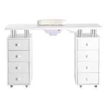 Load image into Gallery viewer, 3ft Wide White Movable Manicure Table Nail Station with Dust Collector Dressing Tables Living and Home 

