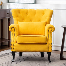Load image into Gallery viewer, Linen Wingback Fireside Chair With Cushion Wingback Chairs Living and Home 
