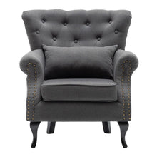 Load image into Gallery viewer, Linen Wingback Fireside Chair With Cushion Wingback Chairs Living and Home 
