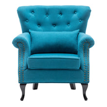 Load image into Gallery viewer, Linen Wingback Fireside Chair With Cushion Wingback Chairs Living and Home 
