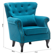 Load image into Gallery viewer, Linen Wingback Fireside Chair With Cushion Wingback Chairs Living and Home 
