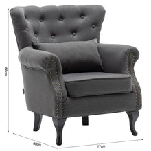 Load image into Gallery viewer, Linen Wingback Fireside Chair With Cushion Wingback Chairs Living and Home 
