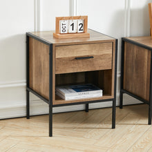 Load image into Gallery viewer, Mid-Century One Drawer Wooden Nightstand Sofa Side Table
