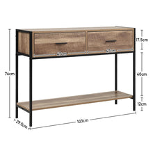 Load image into Gallery viewer, Rustic Console Table Metal Frame for Hallway with Drawers
