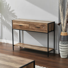 Load image into Gallery viewer, Rustic Console Table Metal Frame for Hallway with Drawers
