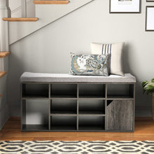 Load image into Gallery viewer, Comfortable Padded Shoe Storage Bench: Organize and Relax in Style Storage Footstools &amp; Benches Living and Home Grey 
