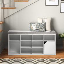 Load image into Gallery viewer, Comfortable Padded Shoe Storage Bench: Organize and Relax in Style Storage Footstools &amp; Benches Living and Home White 
