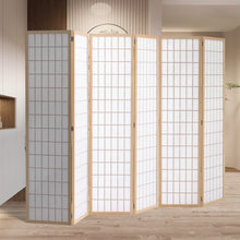 Load image into Gallery viewer, 6-Panel Solid Wood Folding Room Divider Screen Natural Room Dividers Living and Home 
