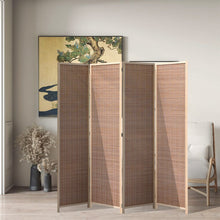 Load image into Gallery viewer, 2 Style Bamboo Woven 4-Panel Folding Room Divider Room Dividers Living and Home 
