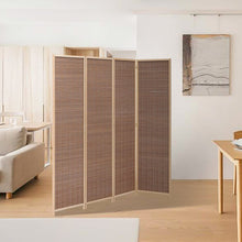 Load image into Gallery viewer, 2 Style Bamboo Woven 4-Panel Folding Room Divider Room Dividers Living and Home 
