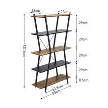 Load image into Gallery viewer, Industrial 5-Tier Open Storage Rack in Brown and Black
