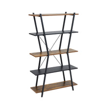 Load image into Gallery viewer, Industrial 5-Tier Open Storage Rack in Brown and Black
