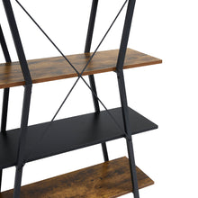 Load image into Gallery viewer, Industrial 5-Tier Open Storage Rack in Brown and Black
