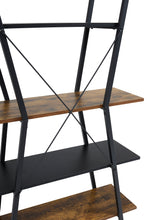 Load image into Gallery viewer, Industrial 5-Tier Open Bookshelf in Brown and Black
