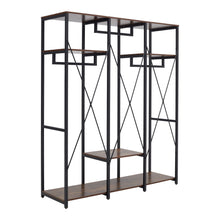 Load image into Gallery viewer, Large Freestanding Clothing Rack with Storage Shelves
