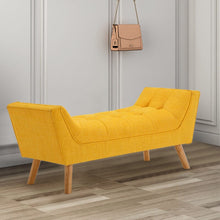 Load image into Gallery viewer, Soft Chenille Upholstered Bench with Wooden Legs Living and Home 
