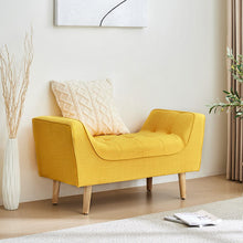 Load image into Gallery viewer, Soft Chenille Upholstered Bench with Wooden Legs Living and Home 
