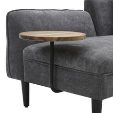 Load image into Gallery viewer, Linen Chaise Lounge with Tray Table
