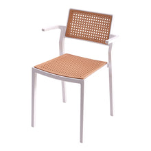 Load image into Gallery viewer, Pseudo-rattan PP Dining Chair Set of 4 with Armrest in White
